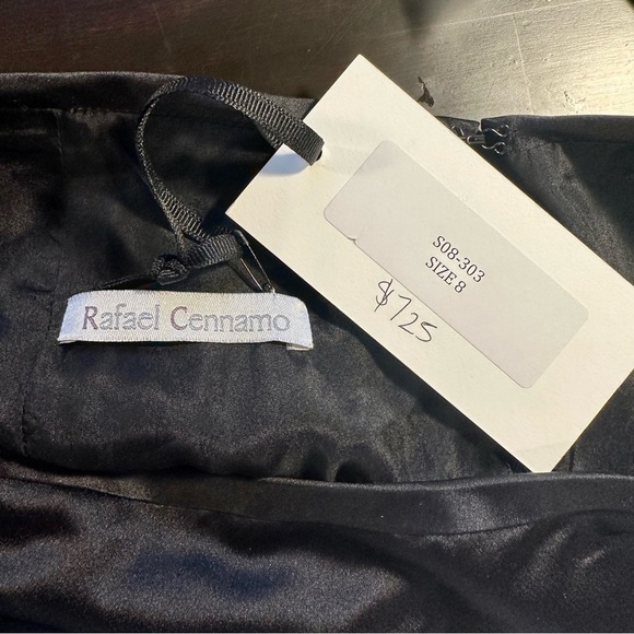 NWT Rafael Cennamo 100% Silk Black Pencil Skirt Size 8 - Picture 2 of 11